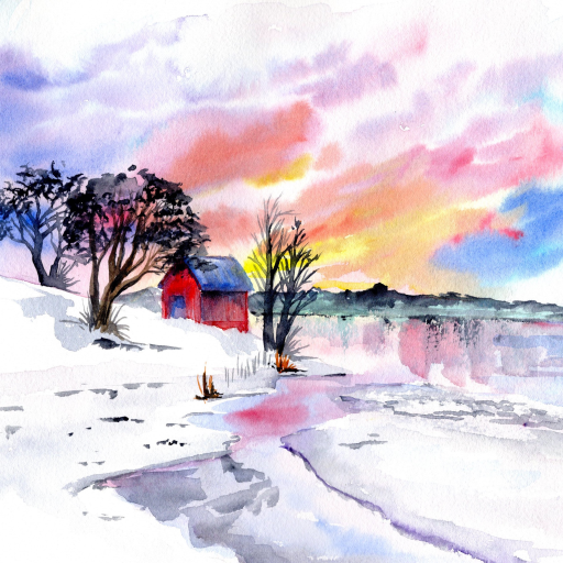 patron winter watercolor 