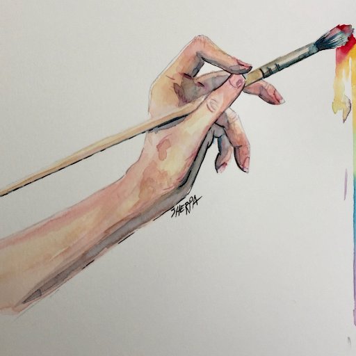 watercolor hand patron 