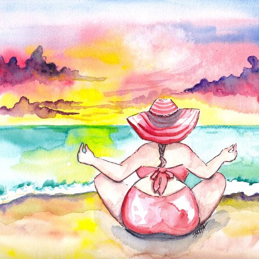 bertie beach watercolor patron