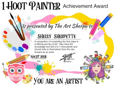 The Art Sherpa Hand Signed One Hoot Painter Achievement Award