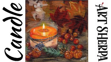 PUMPKIN SPICE CANDLE  Beginners Learn to paint Acrylic Tutorial Step by Step
