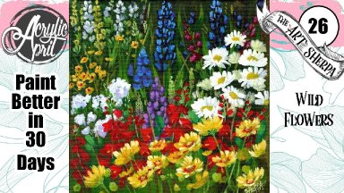 Wildflower Garden  Easy Acrylic Tutorial Step by Step Day 26   #AcrylicApril2022
