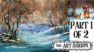 Winter Fairytale Acrylic painting tutorial step by step Live Streaming Part 1