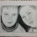 Drawing of My Daughter and Grandson Finished