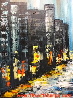 Free Paint Night A time of Rainy City Streets 