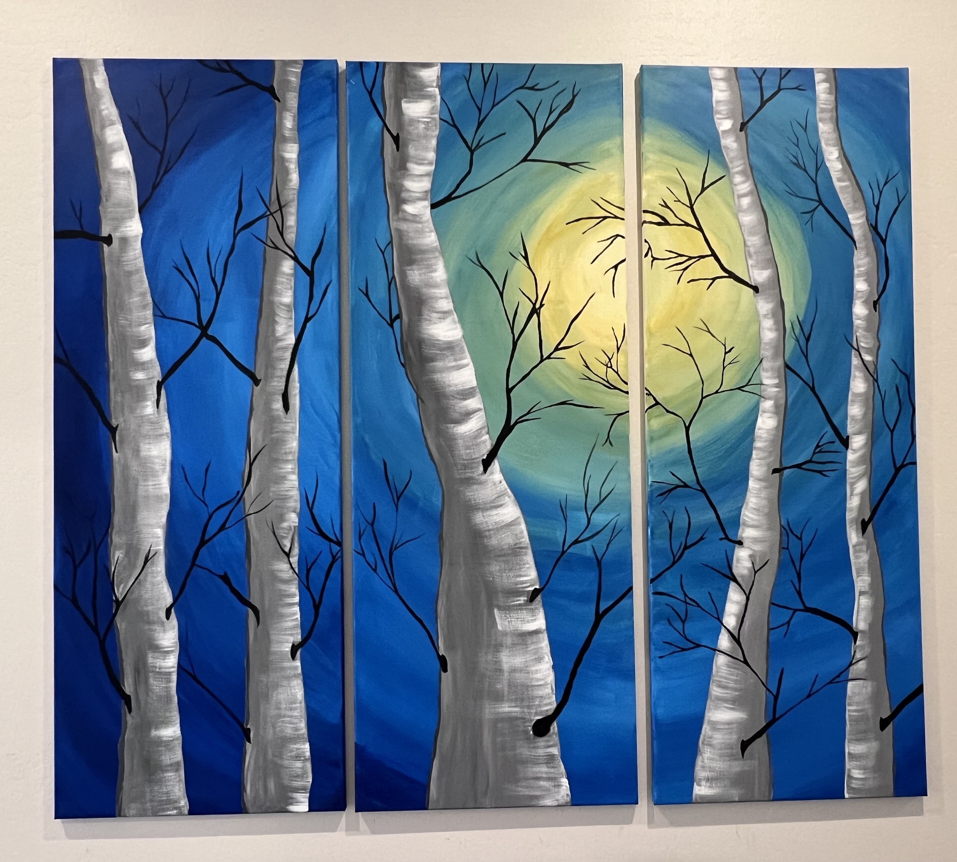 Abstract Birch store Trees Acrylic Painting