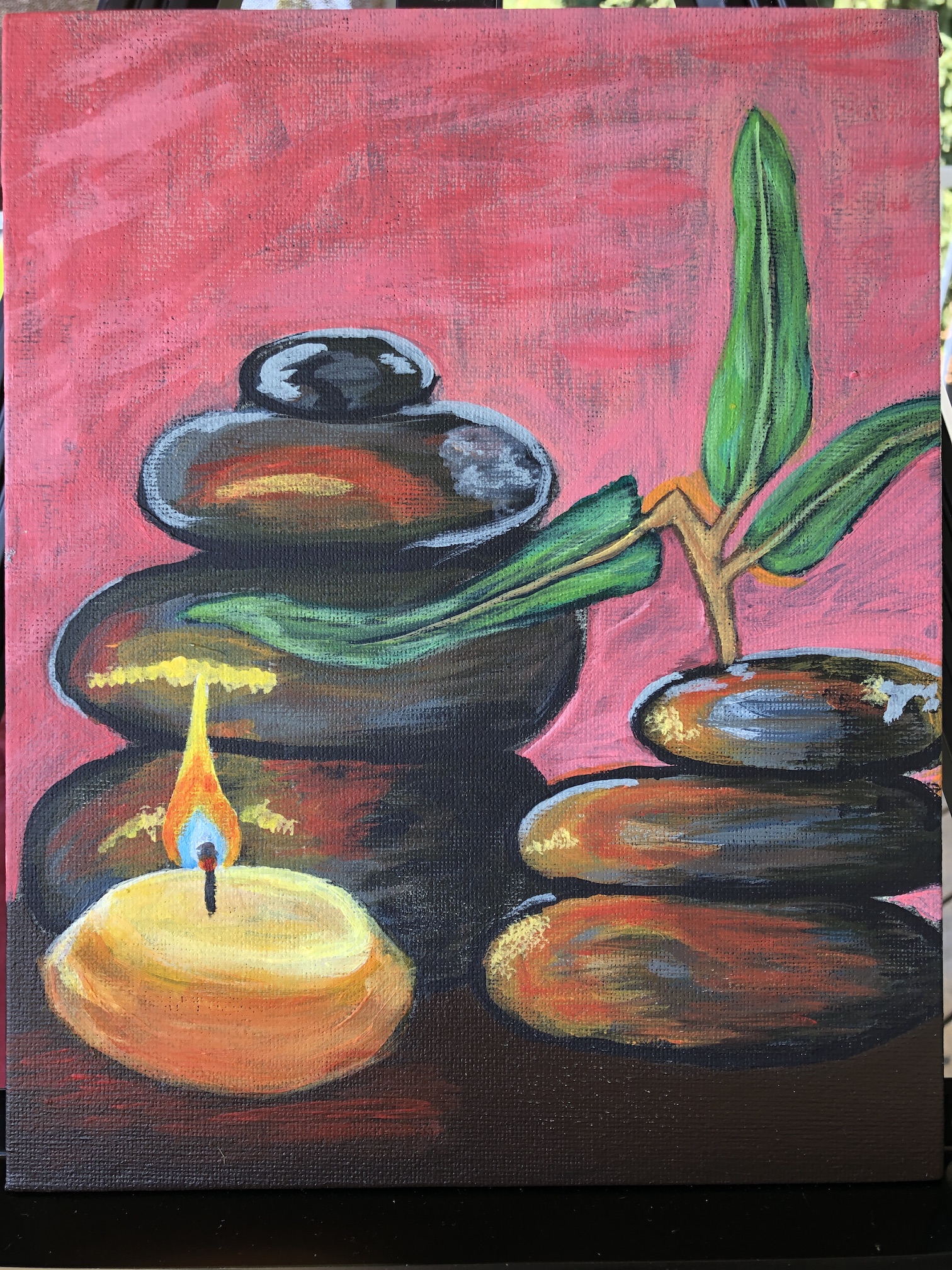 Acrylic on paper. Trying to do a painting a day. This is my third and the  zen vibes it gives off. : r/painting