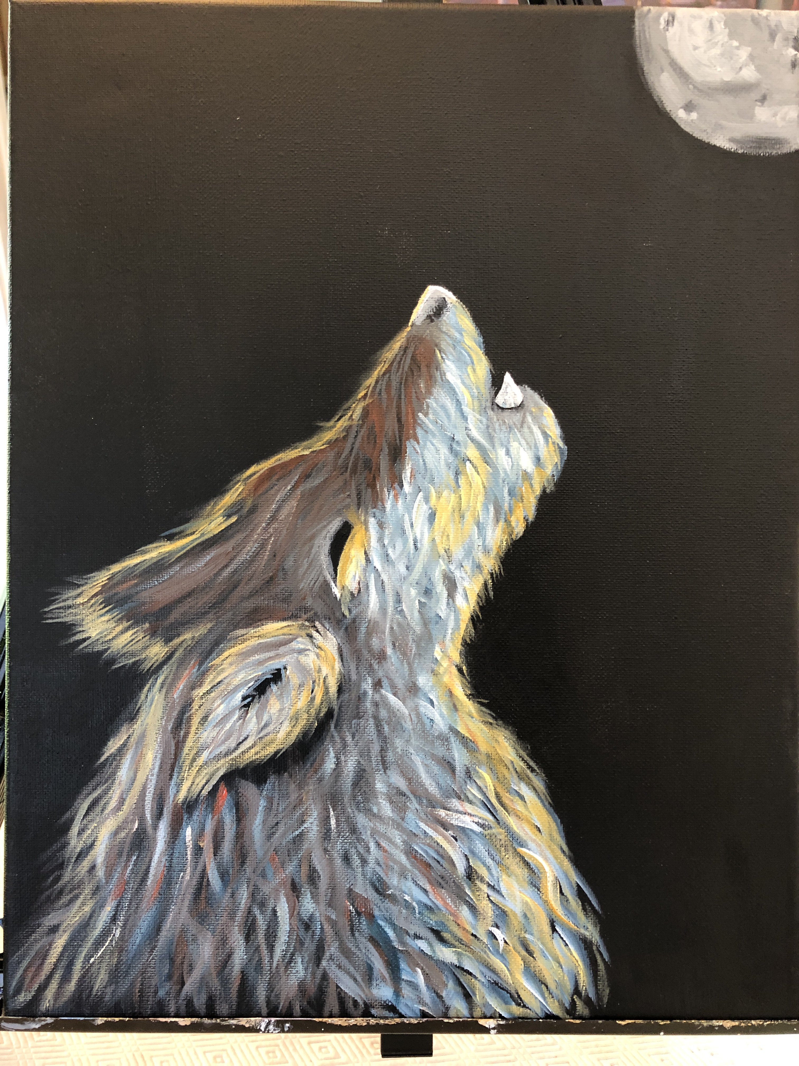 acrylic paintings of wolves