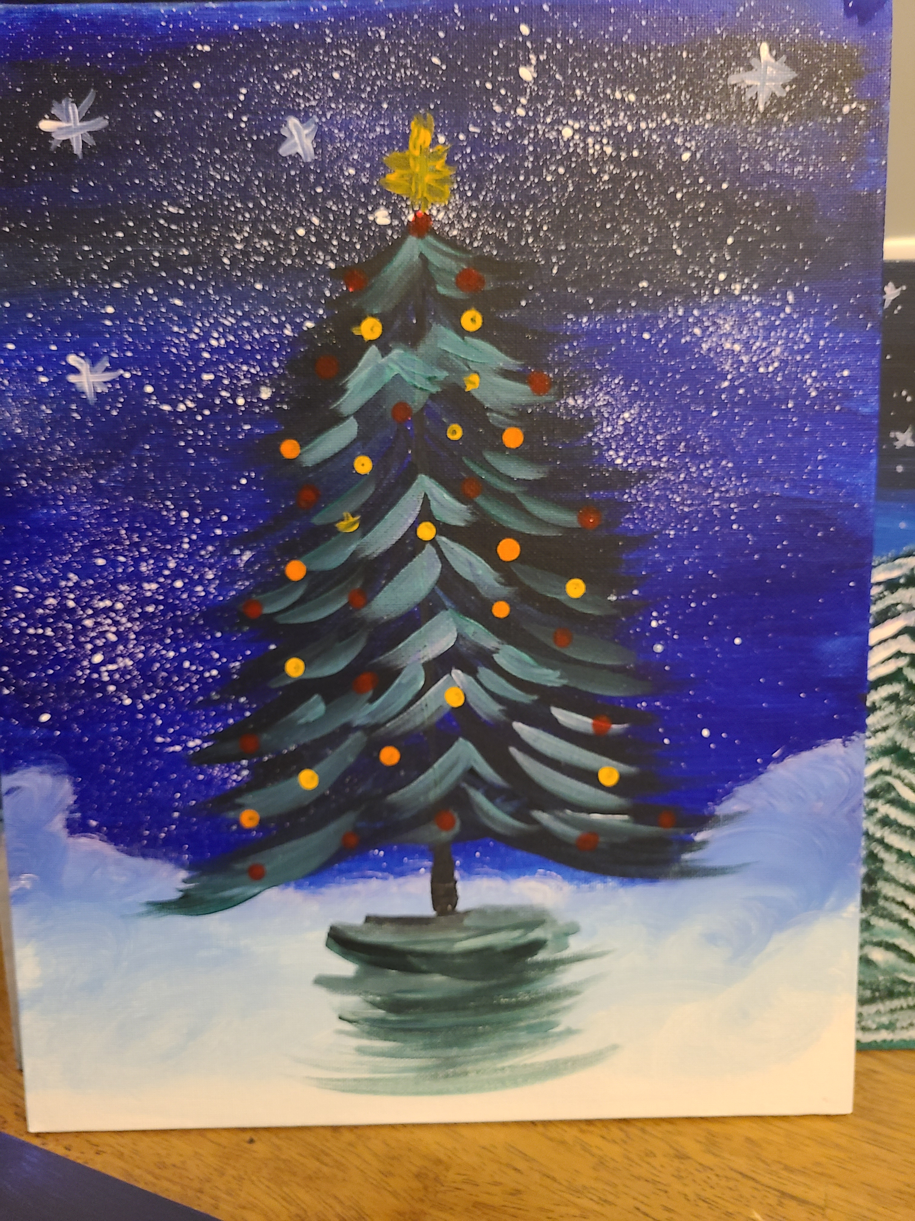 easy christmas paintings on canvas