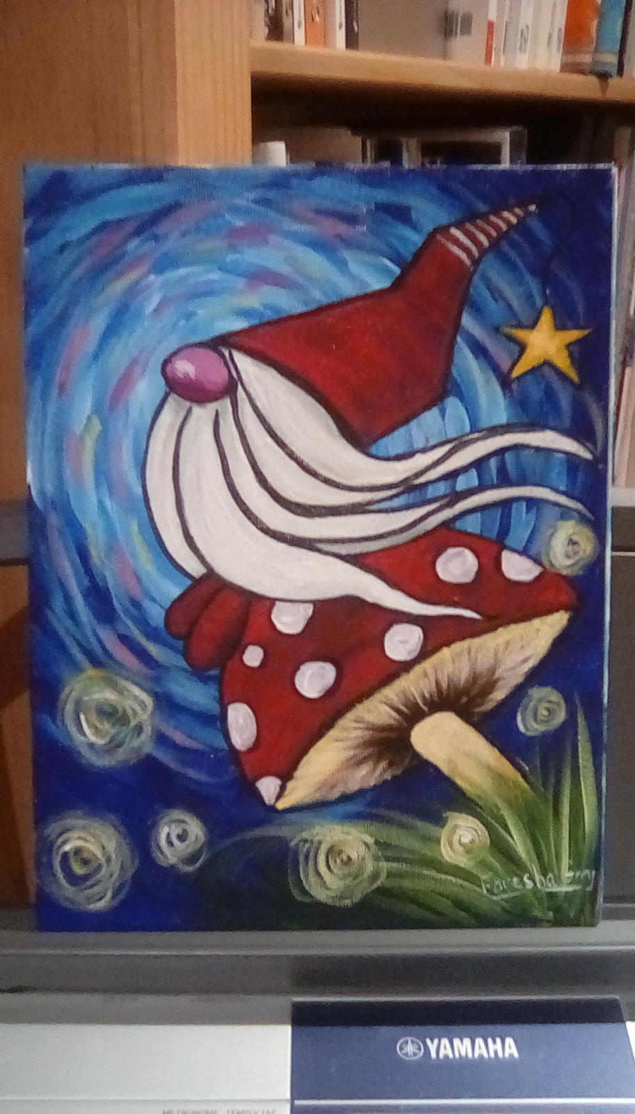 Easy Gnome On A Mushroom Acrylic Painting Tutorial Step By