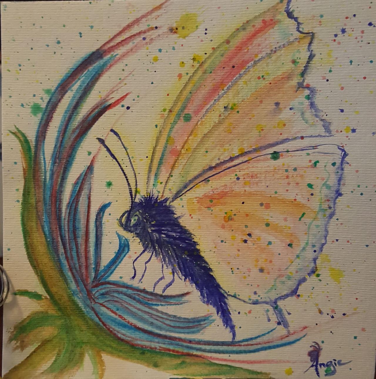 Watercolor Butterfly and Flowers Tutorial using Artistro paints 