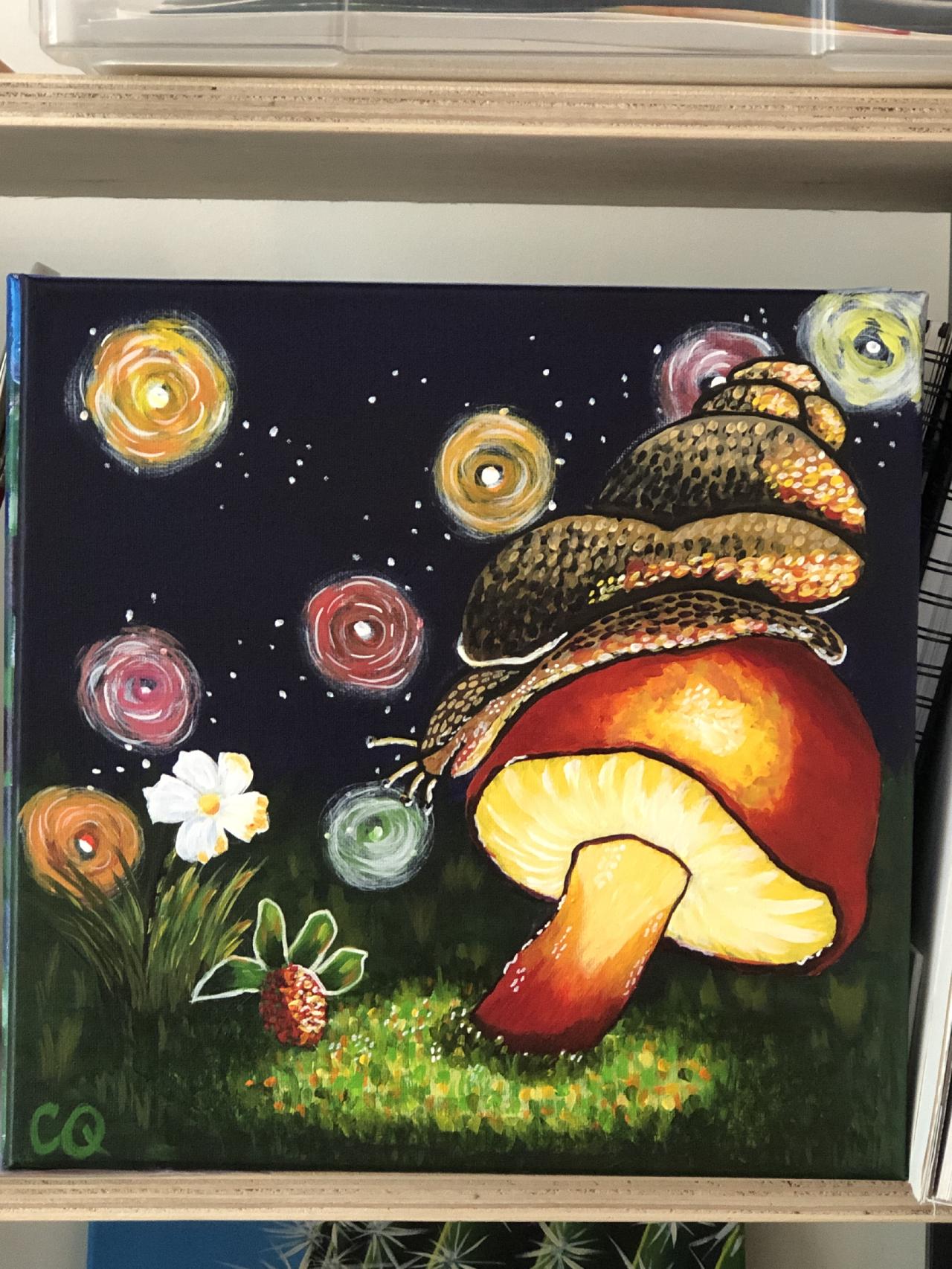 Fantasy Snail On Mushroom Diamond Painting 