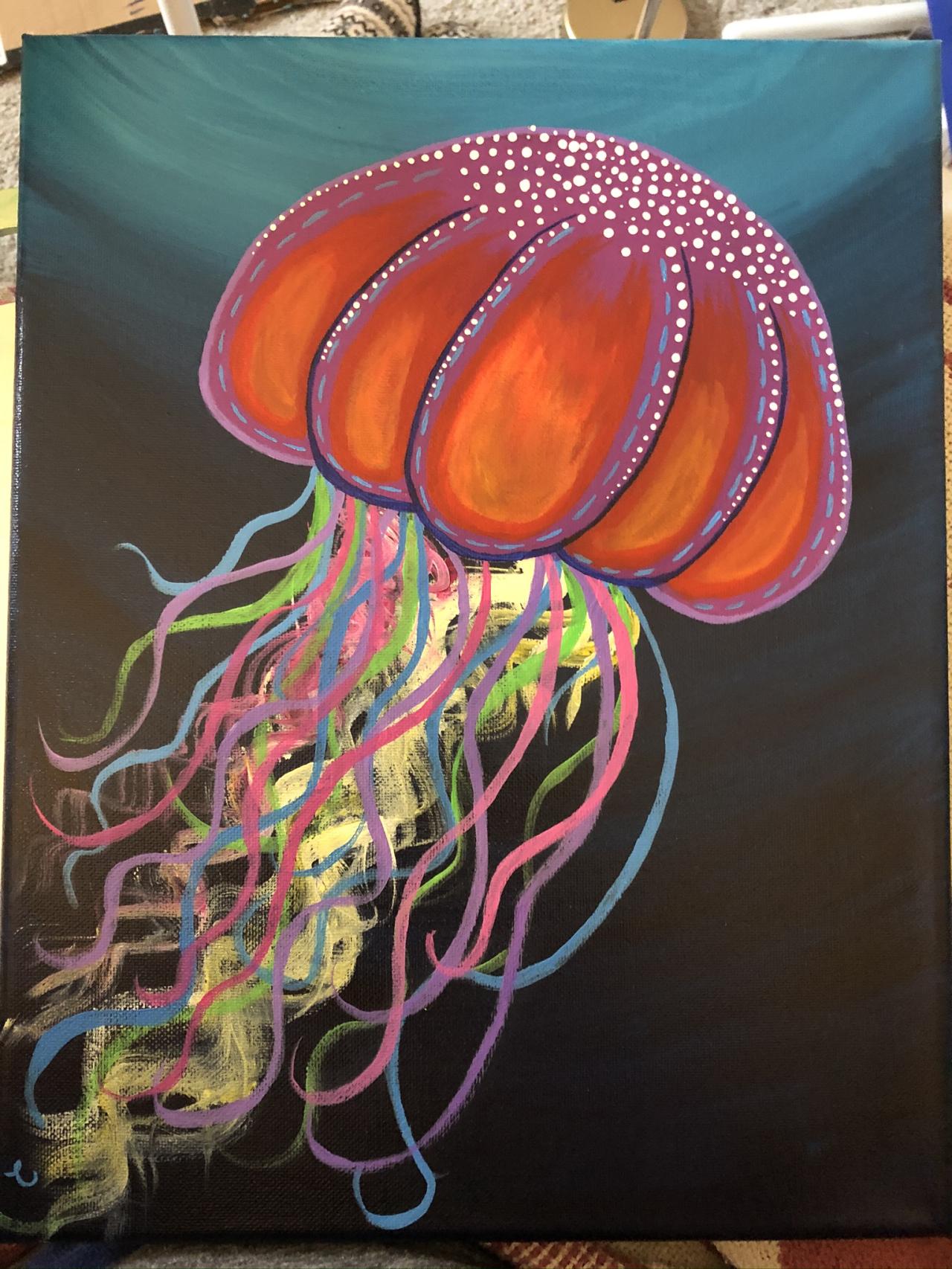 Jellyfish Easy Mellow Step By Step Painting In Acrylic Live