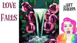 Very easy Rose Waterfall step by step Live streaming tutorial | TheArtSherpa