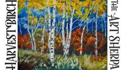 How to paint with Acrylic Harvest Birch Trees