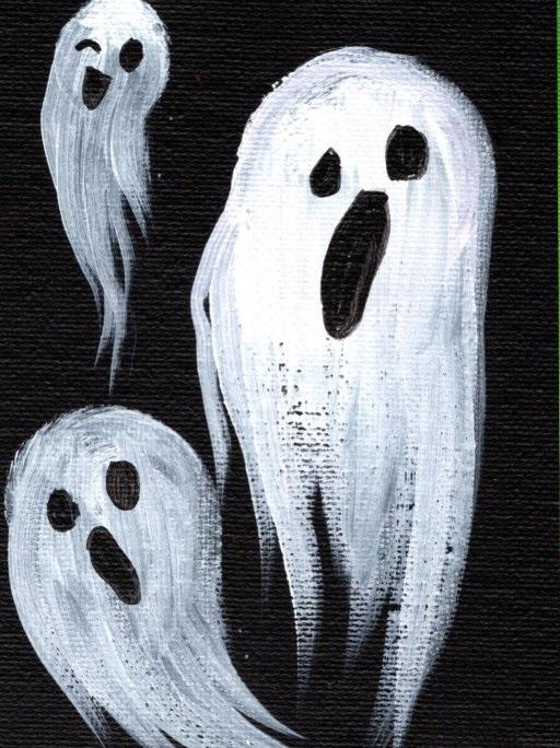 How To Paint The Easiest Ghosts Halloween Painting Step By Step Day 5