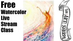 Live Stream watercolor Class How to paint a Fall Fairy | TheArtSherpa