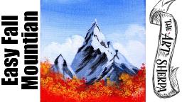 live stream paint with me EASY Fall mountain Acrylic Tutorial  | TheArtSherpa