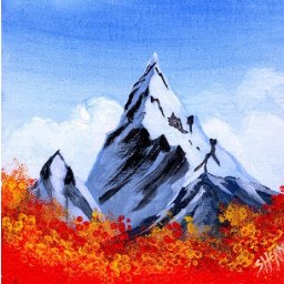 live stream paint with me EASY Fall mountain Acrylic Tutorial  | TheArtSherpa