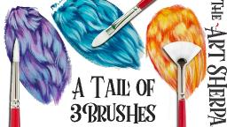 3 ways to paint Fantasy Fur with a Fan brush, Cats Tongue and Round 🎨🐱🐶