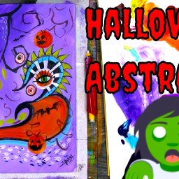 How to paint a Halloween Abstract Thirteen Days of Halloween Day 13  - TheArtSherpa