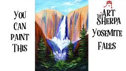 Yosemite Waterfall EASY Acrylic Painting Step by step | TheArtSherpa
