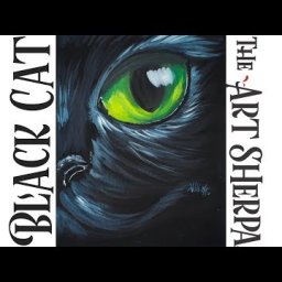 How to paint Acrylic for beginners An easy Black Cat on Canvas
