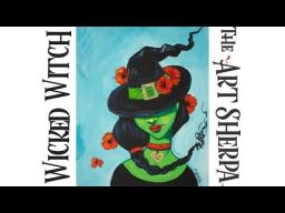 How to paint Acrylic on canvas The Wicked Witch a Beginner tutorial LIVE