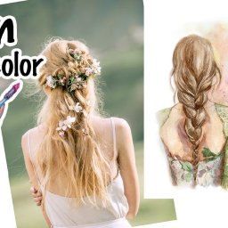 Watercolor Wednesday Boho Hair