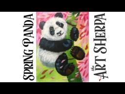 Learn How to paint with Acrylic on Canvas Spring Baby Panda #playlive #derpsquad