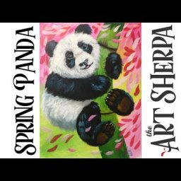 Learn How to paint with Acrylic on Canvas Spring Baby Panda #playlive #derpsquad