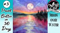 Easy Moonlight Lake Daily Painting Step by step Day 2 #AcrylicApril2021​ | TheArtSherpa