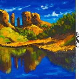 Learn to paint with Acrylic A Desert Landscape with Reflection Pallet knife