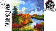 Easy How to paint  Autumn Landscape River Acrylic Tutorial Day 7 #AcrylicApril2021​​​ | TheArtSherpa