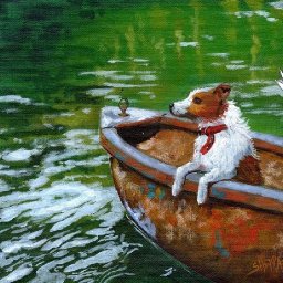 How to paint a Dog in Boat  Step by step Acrylic Tutorial Day 9  #AcrylicApril2021​​ | TheArtSherpa