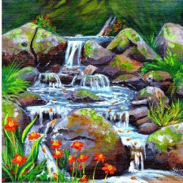How to paint a Realistic Waterfall  Acrylic Tutorial Day 10 #AcrylicApril2021​​ | TheArtSherpa