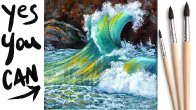 CRASHING WAVE  Beginners Learn to paint Acrylic Tutorial Step by Step Day  #AcrylicApril2021