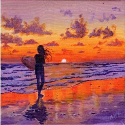SUNSET BEACH GIRL Beginners Learn to paint Acrylic Tutorial Step by Step Day  19 #AcrylicApril2021