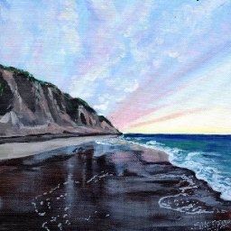 SEASHORE BEACH Beginners Learn to paint Acrylic Tutorial Step by Step Day 20.1 #AcrylicApril2021