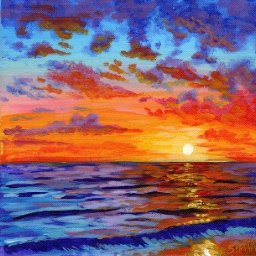 SUNSET OCEAN Beginners Learn to paint Acrylic Tutorial Step by Step Day 21 #AcrylicApril2021