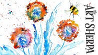 EASY DANDELION FLOWER AND BEE  How to Paint Watercolor Step by step | The Art Sherpa