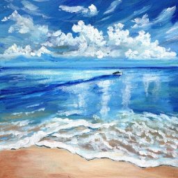 SEAFOAM BLUE SEA Beginners Learn to paint Acrylic Tutorial Step by Step Day 23 #AcrylicApril2021