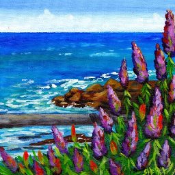 FLOWERS BY THE SEA Beginners Learn to paint Acrylic Tutorial Step by Step Day 24 #AcrylicApril2021