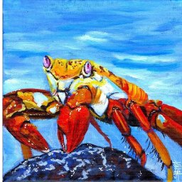 COLORFUL CRAB Beginners Learn to paint Acrylic Tutorial Step by Step Day 25 #AcrylicApril2021
