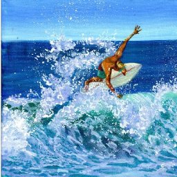 SURFER IN A WAVE Beginners Learn to paint Acrylic Tutorial Step by Step Day 26 #AcrylicApril2021