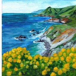 COASTAL OCEAN VIEW Beginners Learn to paint Acrylic Tutorial Step by Step Day 29 #AcrylicApril2021