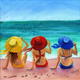 HAT GIRLS BEACH Beginners Learn to paint Acrylic Tutorial Step by Step Day 30 #AcrylicApril2021