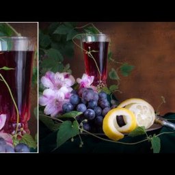 How to paint a Wine Glass Vines  and Still Life Background LIVE