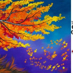 Fall Birch Tree  Q Tip Painting Technique for BEGINNERS EASY Acrylic Painting