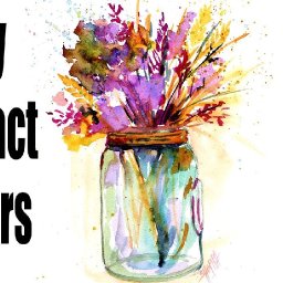 Easy Abstract Floral in Mason Jar How to Paint Watercolor Step by step | The Art Sherpa